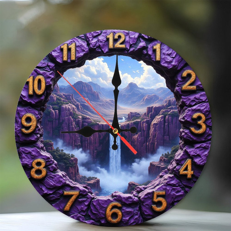 Décoration murale horloge mauve Canyon