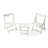 Hips Foldable Small Table And Chair Set With 2 Chairs And Rectangular Table  White-12163991