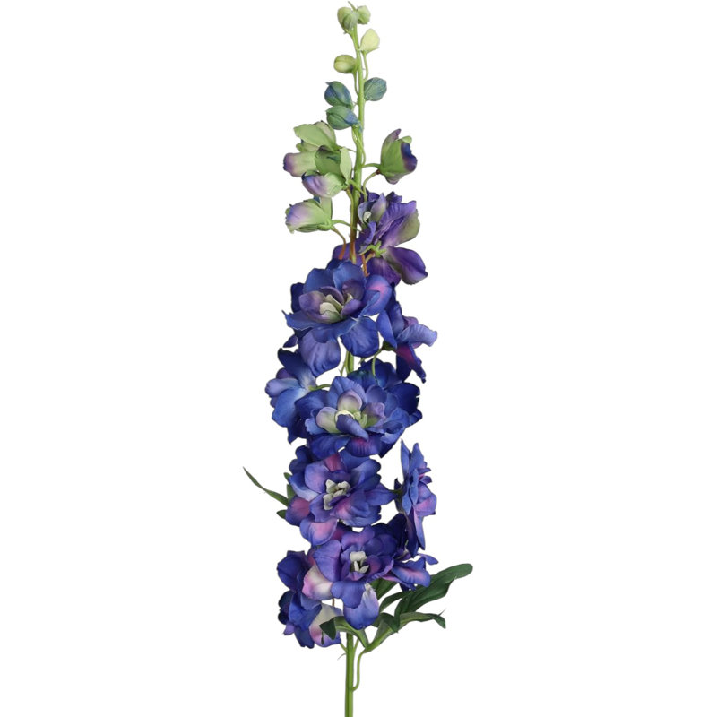 Tige blanche de 36,5 pouces Delphinium, faux floral pour arrangements de vase et décoration intérieure