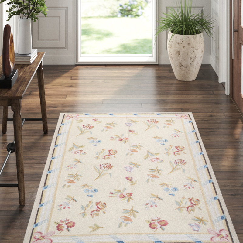 Hand-Knotted High-Quality Cream and Beige Area Rug
