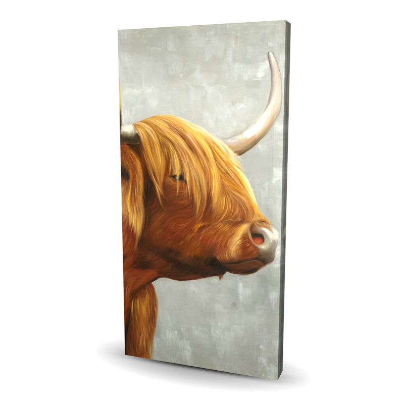 Beautiful Highland Cattle - Rustic Gray Canvas Home Decor