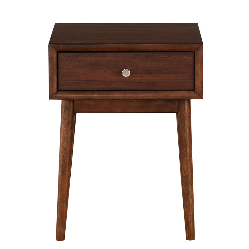 Table de bout 1Pc avec tiroir en brun pour un espace de vie élégant Mid-Century moderne fonctionnel