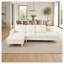 Canapé modulaire en L en similicuir 2 pièces avec méridienne gauche et repose-pieds Beige