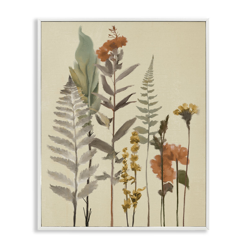 Automne botanique et fougères, giclée encadrée, conception par Elizabeth Medley, H 30 po x l 24 po