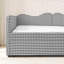 Lit de jour double, lit de jour rembourré en vichy équipé d'un cadre gigogne escamotable et d'une poche de rangement latérale, canapé-lit multifonctionnel en bois massif pour chambre d'enfant et chambre d'amis-958171184-958171187