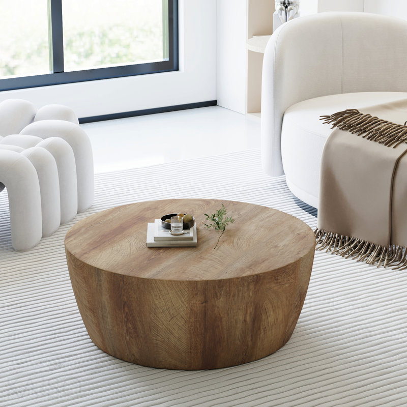 Table basse 29,53 po en bois aggloméré de haute qualité de couleur naturelle, table basse industrielle moderne entièrement assemblée, idéale pour la maison et la cuisine