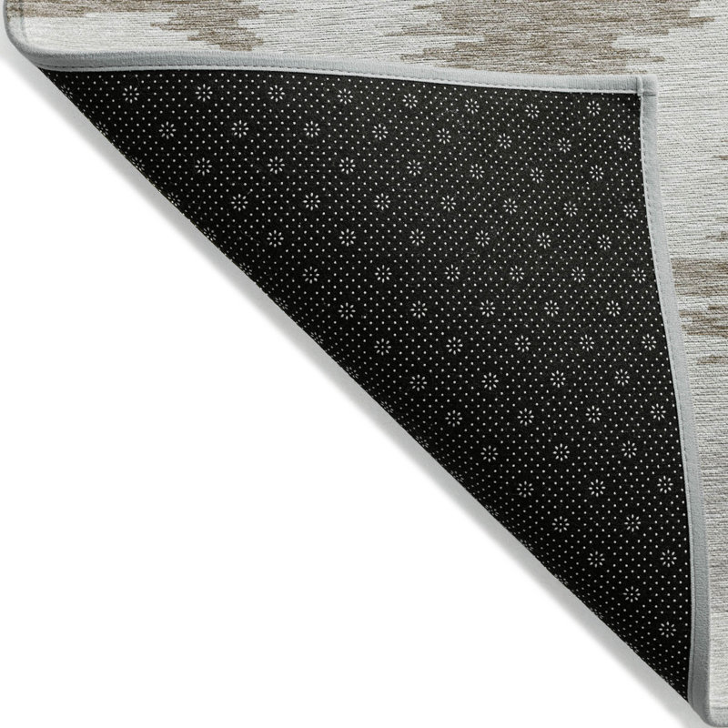 Tapis extérieur lavable abstrait beige et brun 8 pi x 10 pi ivoire