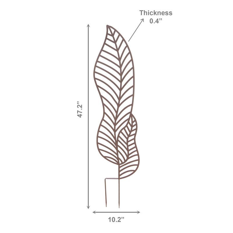 Metal Double Leaf Garden Stake