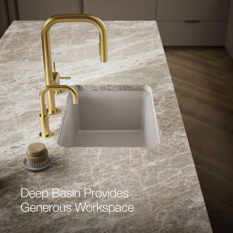 Cairn® 25" L x 18" W Undermount Kitchen Sink With Accessories, Matte Taupe