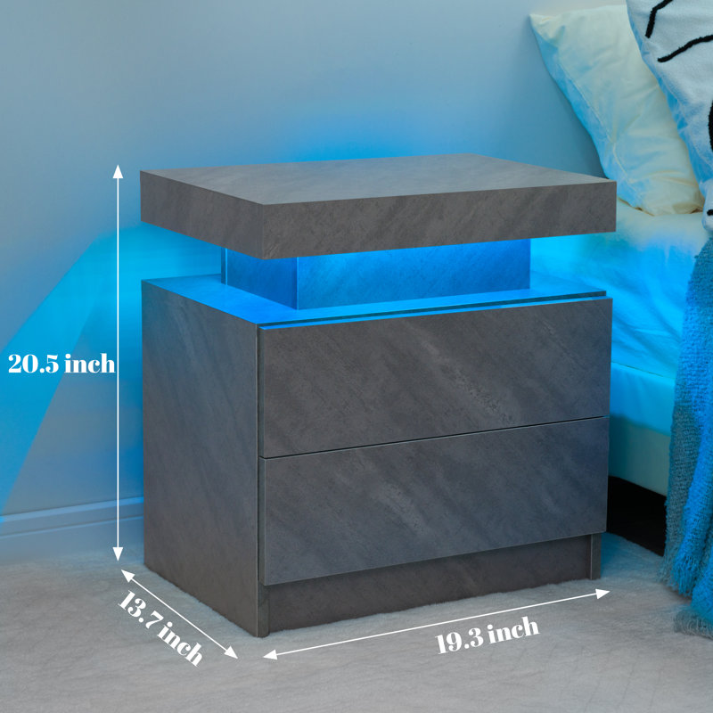 17.7'' W Nightstand, Gray