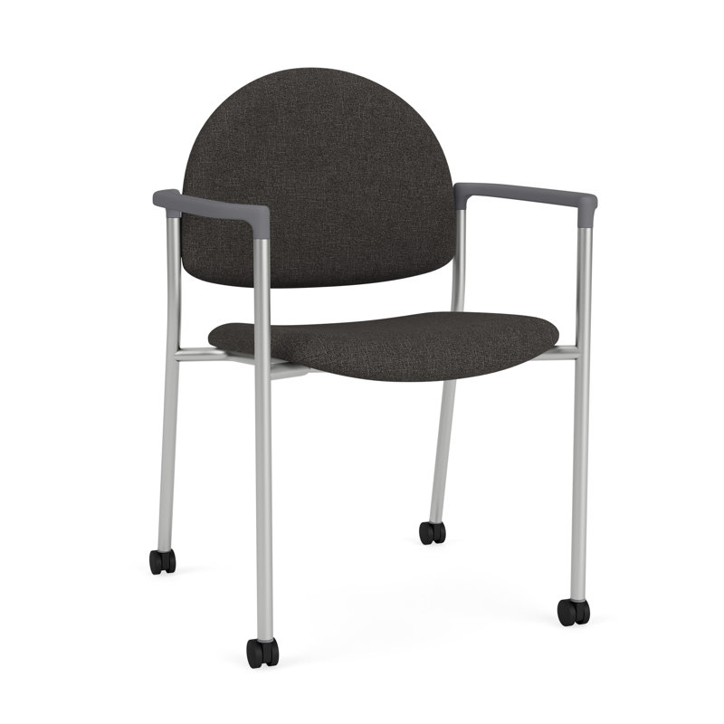 Chaise d'invité à chat avec roulettes, Argent, Bleu fumé Archetype