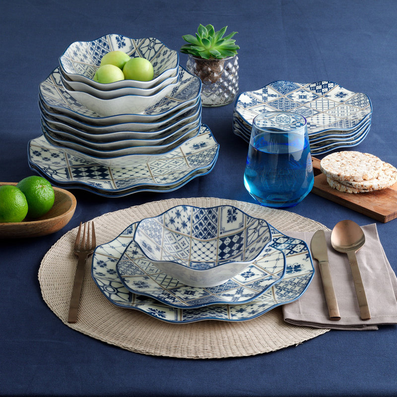 Anketell Piece Porcelain China Dinnerware Set - Service for 6