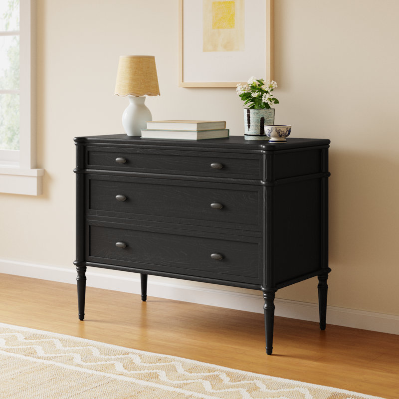 Susie 44'' W 3 - Drawer Dresser, Distressed Black