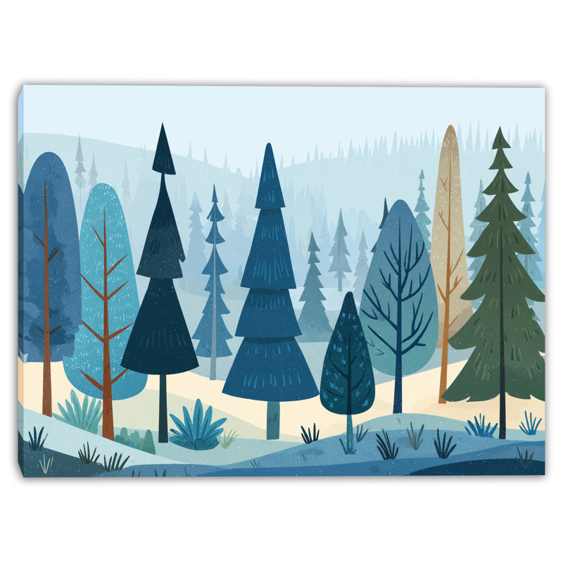 «Soft Pines Winter Hills», art mural sur toile tendue, H 36 po x l 48 po