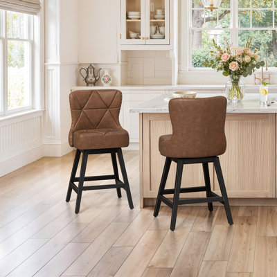 Tabouret de bar pivotant en similicuir Zorla