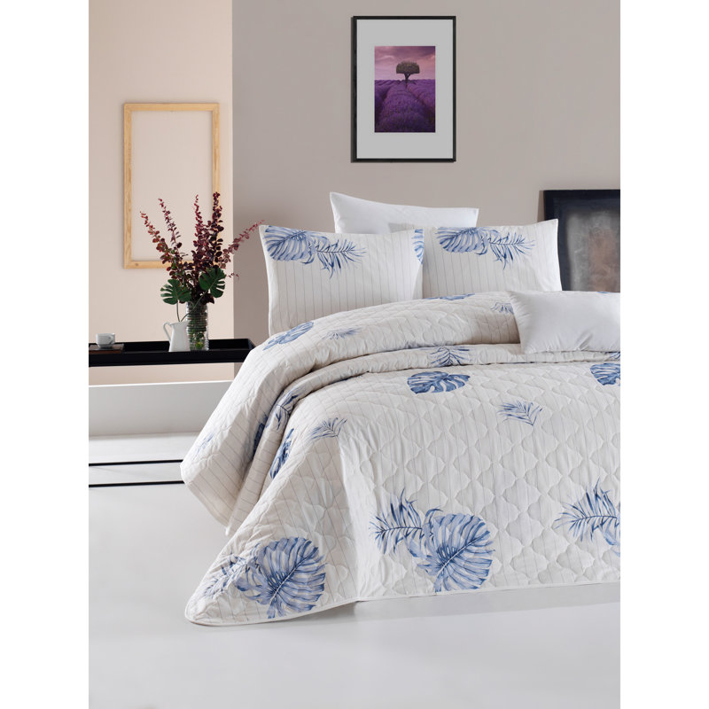 Lahiri Cotton Floral Bedspread with Pillowcases, 260 x 300 cm