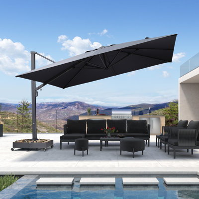 Winon 156'' Square Cantilever Umbrella with Stand Included