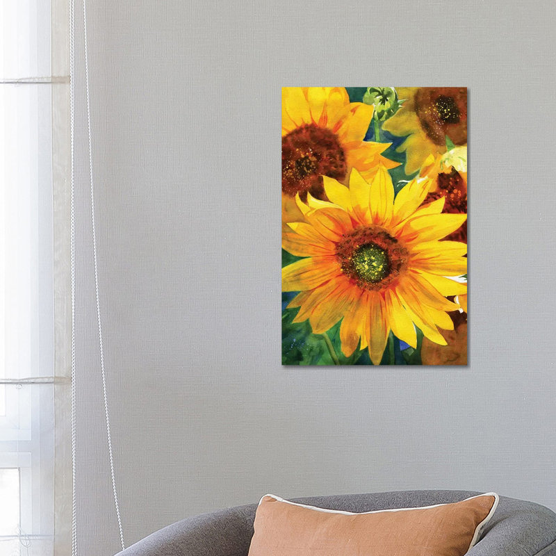 Sunflowers 1 Piece Painting on Canvas, 66.04cm H x 45.72cm W x 1.91cm D, Wrapped Canvas