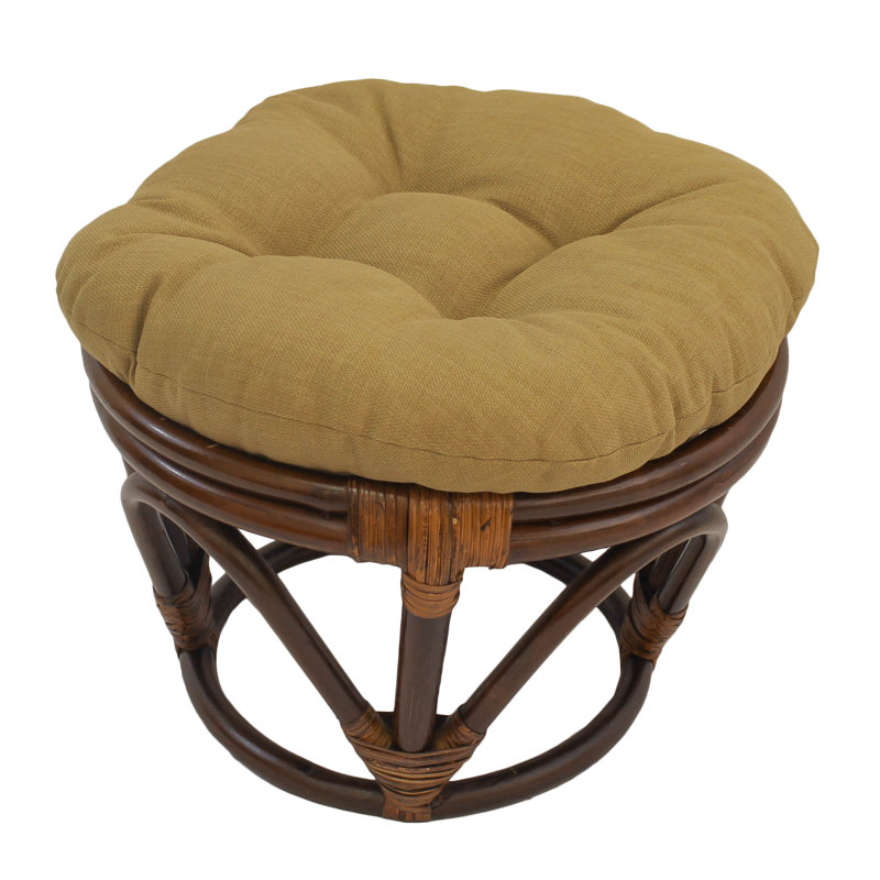 Repose-pieds d'extérieur avec coussin Arvina, Blé