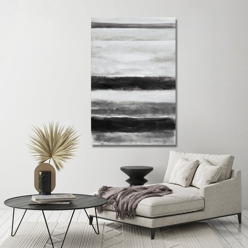 Large Black and White Abstract Canvas Wall Art
