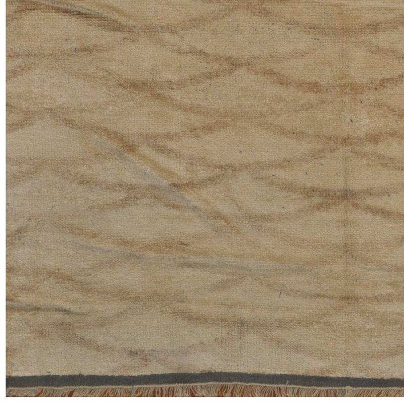 Tapis en laine beige marocain 6 pi x 8 pi 10 laine noué la main one-of-kind Laymoune