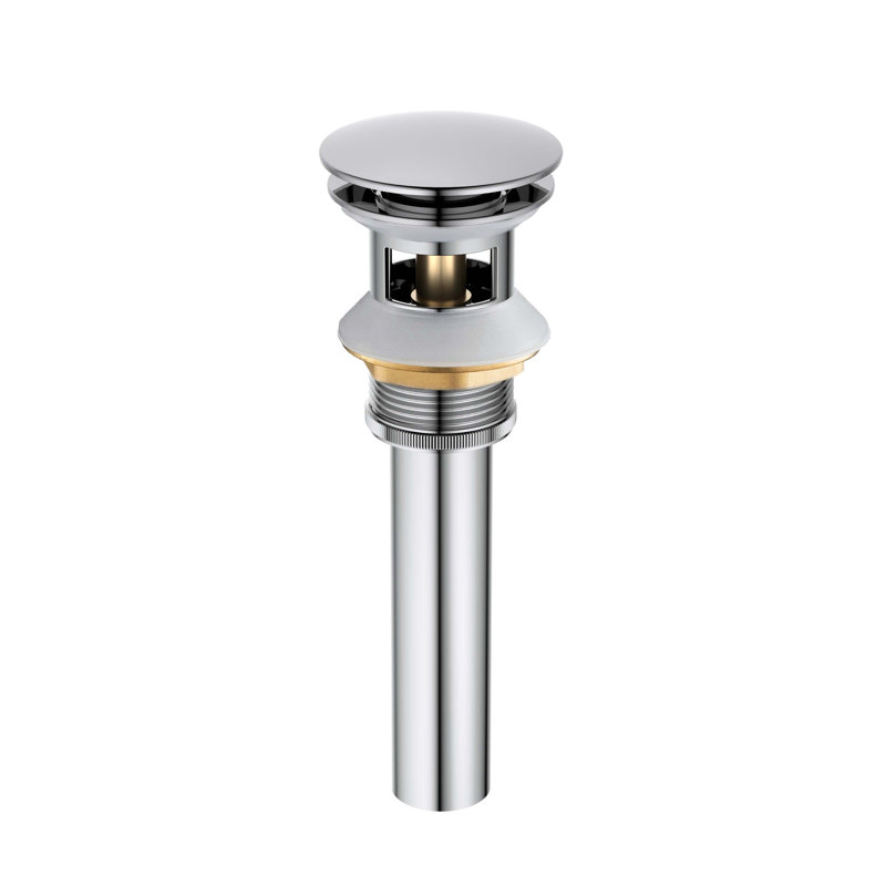 Drain escamotable de lavabo de salle de bain avec trop-plein, Chrome