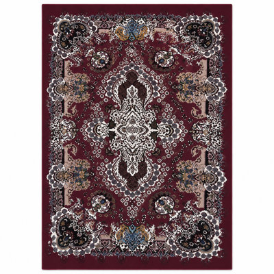 Rectangle Floral Washable Area Rug