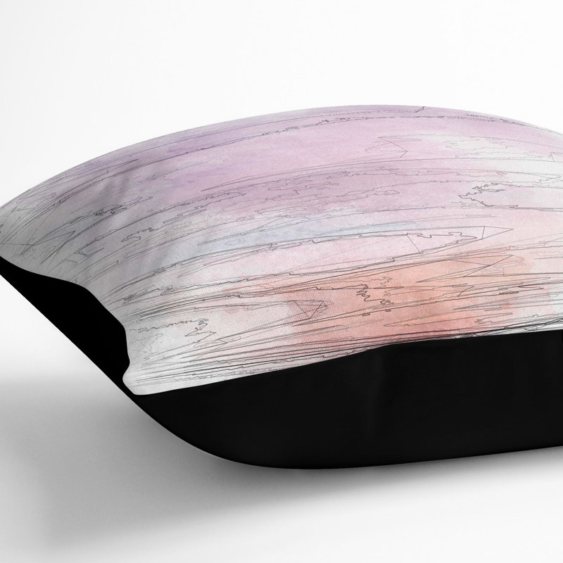 Sky Above the Mountain Cushion with Filling, Black, 55cm H x 55cm W x 20cm D