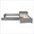 L-shaped Platform Bed with Trundle and Drawers Linked with built-in Desk-804221410