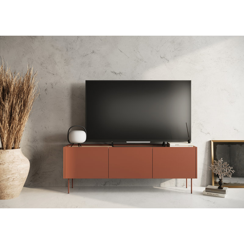 Cappe Unfinished TV Stand for TVs up to 55", Ceramic Red
