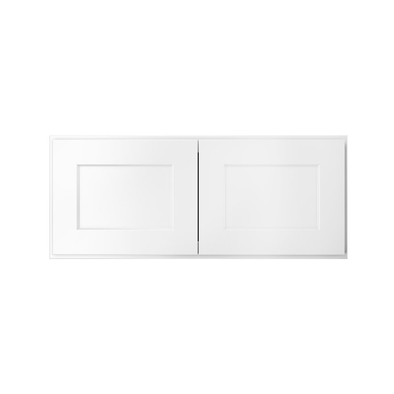 Armoire murale prête à assembler 2 portes, Blanc shaker, L 30 po x H 12 po x P 12 po