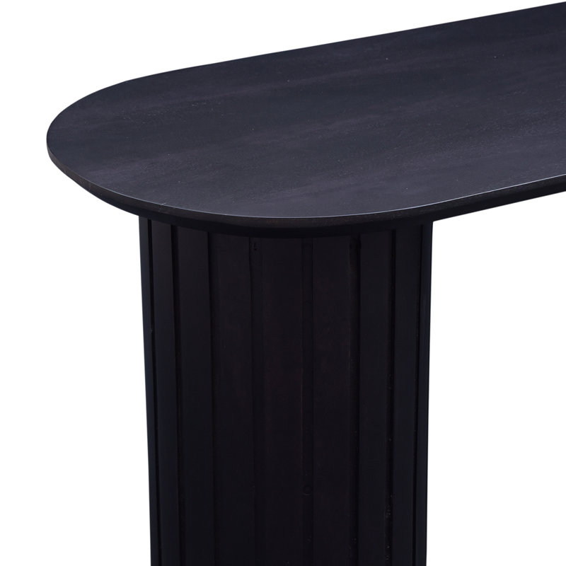 Banc en bois massif Daley, Noir