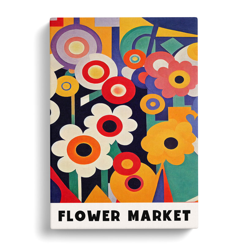 Retro Flower Market Exhibition No.10 - Wrapped Canvas Print, 50cm H x 35cm W x 3cm D