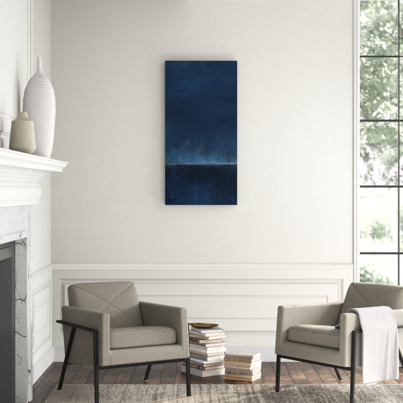 Rhapsody In Blue I Painting by Barclay Butera, Image Brush Gel, 48" H x 24" W x 1.5" D