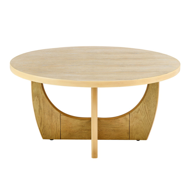 Table basse ronde en bois, parfaite pour le salon et la réception, alliant élégance et fonctionnalité dans un design compact.