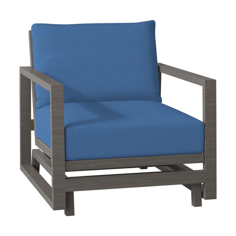 Avondale Patio Lounge Chair with Cushions, Slate Grey, No Welt, Avila Natural White