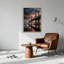 «Suspension Bridge Over Water with City Skyline», art mural-252759150
