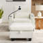 Fauteuils inclinables confortables avec dossier réglable et repose-pieds de rangement, beige