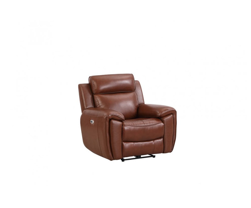Anncey Genuine Leather Electric Power Recliner Armchair, Tan