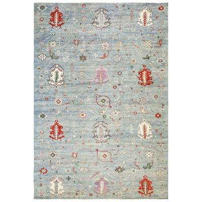 Tapis rectangulaire unique de 12 pi 3 po x 17 pi 9 po Oushak Rugs