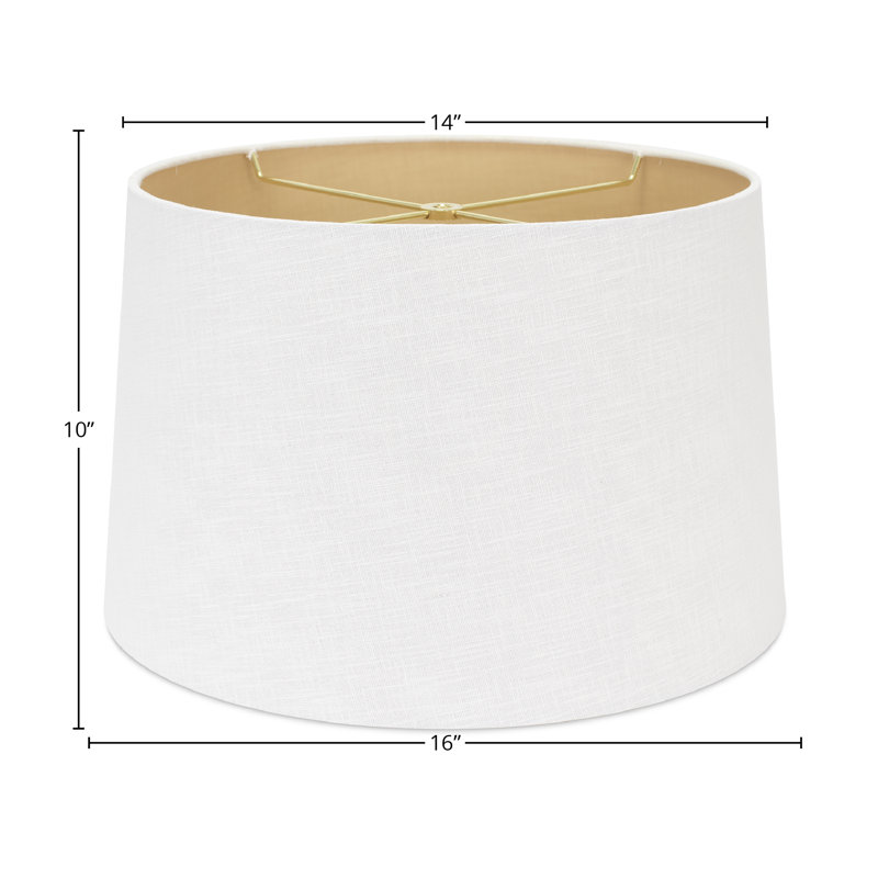Drum Lamp Shade, White/Gold