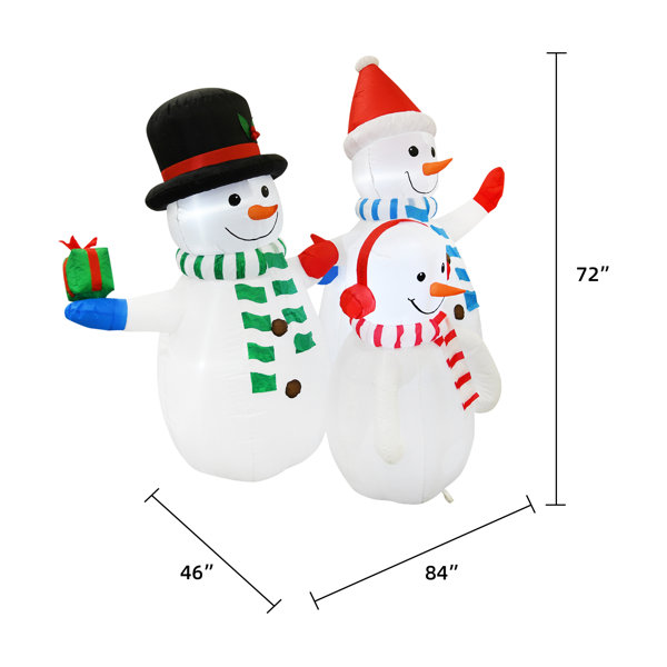 The Holiday Aisle® Snowman and Dog Christmas Inflatable Set