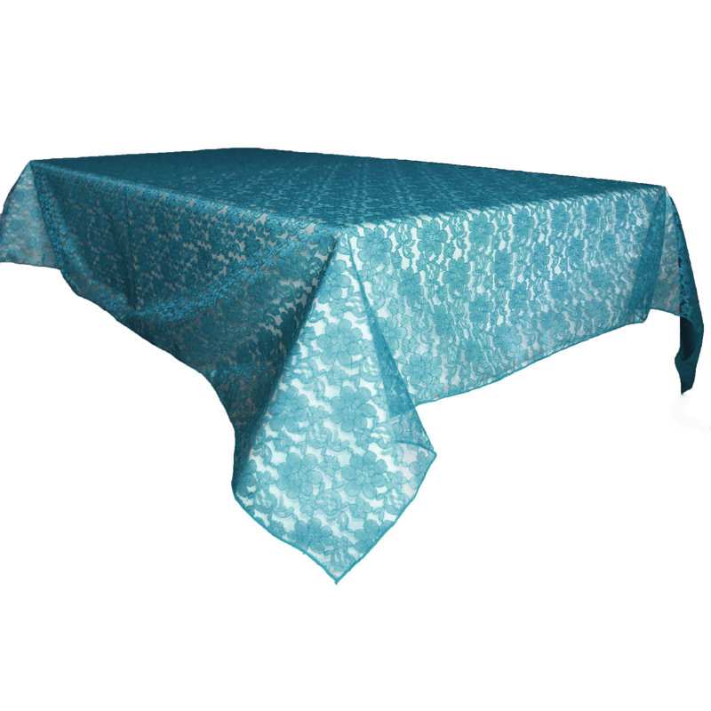 Floral Lace Overlay, 58" x 58", Teal