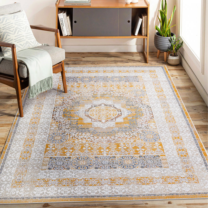 8X10 Cream/Ivory /Medallion Non-Shedding Living Room Bedroom Dining Home Office Stylish And Stain Resistant Area Rug