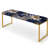 Celestial Mirage Marble Pattern - Marble Upholstered Gold Bench