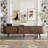 Mid Century Modern TV Console with Tambour Doors and Fluted Storage