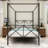 Metal Canopy Bed Frame, Platform Bed Frame  With X Shaped Frame Full Black