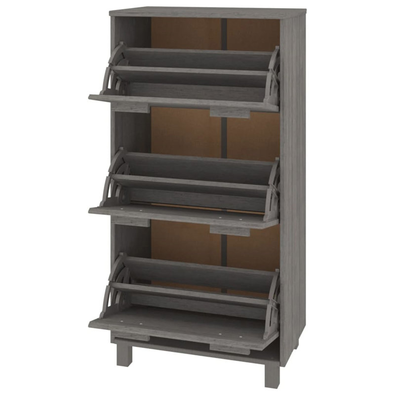 18 Pair Flip Down Shoe Storage, Light Grey