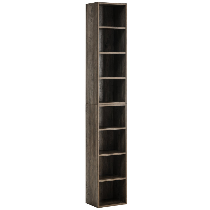 Bibliothèque multifonctionnelle double, support pour 8 tours multimédia, tablettes réglables, présentoir de bureau à domicile imperméable et résistant, support avec un matériau stable exquis