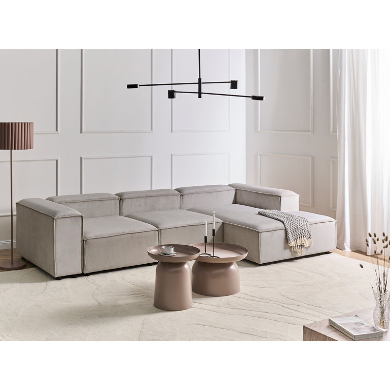 Alexs 4 Seater Corduroy Corner Sofa , Right Hand Facing